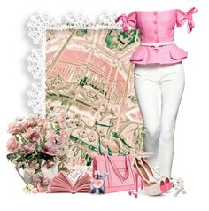 "County Fairs and" by sil-engler ❤ liked on Polyvore Pink Gardens, Pink Pant, Pant Outfits, Pink Garden, County Fair