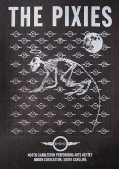 the pixies poster from north charleston performing arts center, north charleston, south carolina