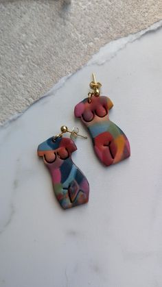 Handmade from polymer clay Clay Earrings, Earrings Handmade, Festival Season, Statement Earrings, Favorite Jewelry, Jewelry Earrings Dangle, Etsy Earrings, Polymer Clay, Dangle Drop Earrings