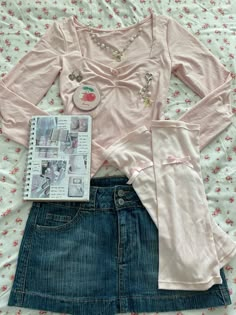 Coquette Pink Outfit, Basic Coquette, Coquette School, Fire Clothes, Outfit Basic