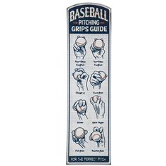 a baseball pitching grips guide on a white background