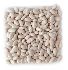 white beans are shown in the shape of a square