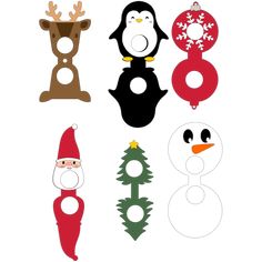 paper cut outs with christmas decorations and penguins