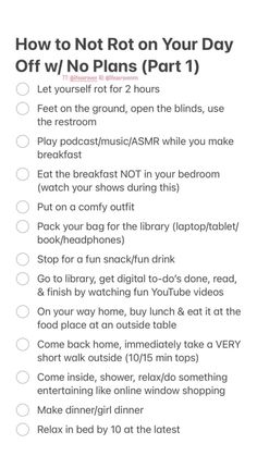 How To Not Rot After 9-5, How To Be Unforgettable, Day Off Aesthetic, Adulting Aesthetic, Productive Day Routine, Reset Day, Day Routine, Productive Things To Do, Vie Motivation