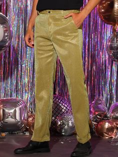 Glimmer in style with our Men’s Metallic Glitter Dress Pants. These sleek and formal pants are designed to make a statement with a unique glittery finish. Their comfortable, stretch-fit fabric provides a perfect fit and superior comfort for all occasions. 95% Polyester, 5% Spandex Hand Wash Only Size Chest Waist XXS 29 - 31 27 - 29 XS 30 - 32 28 - 30 S 34 - 36 30 - 32 M 38 - 40 32 - 33 L 42 - 44 33 - 34 XL 46 - 48 36 - 38 2XL 48 - 50 40 - 42 3XL 50 - 52 44 - 48 Formal Pants, Winter Knit Hats, Glitter Dress, Boot Accessories, Winter Knits, Sunglass Frames, Boots Men, Dress Pants, In Style