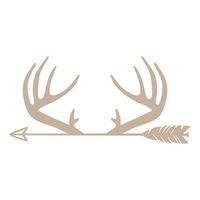 deer antlers and an arrow on a white background