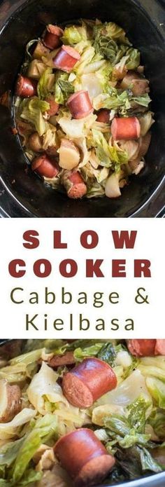 this slow cooker cabbage and kielbasa is the perfect side dish for any meal