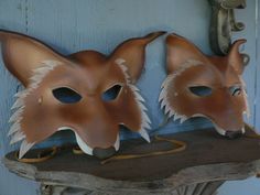 Mr and Mrs Fox masks, leather masks for two, couple theme costume leather masks Fox Costumes, Maskerade Mask, Fox Masks, Mr And Mrs Fox, Fire Crown, Two Couples, Fantastic Fox, Fox Costume, Fox Mask