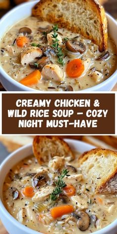 creamy chicken and wild rice soup - cozy night must have been made in the slow cooker