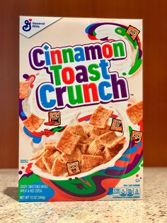 a box of cinnamon toast crunch cereal