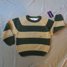 Nwt Kitestrings Knit Sweater Size 5/6 Forest Green & Tan Stripes 55% Ramie, 15% Acrylic, 15% Wool, 15% Nylon Warm & Handsome Sweater Smoke Free, Pet Friendly Home. Please Ask Any Questions. Striped Knit Sweater, 80s Sweater, Boys Sweaters, Striped Knit, Forest Green, Kids Shirts, Pet Friendly, Knit Sweater, Sweater Top