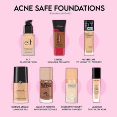 Acne Prone Skin Makeup, Acne Safe Makeup, Acne Prone Skin Care Routine, Safe Makeup, Acne Makeup, Makeup Order, Best Drugstore Makeup, Makeup For Black Skin