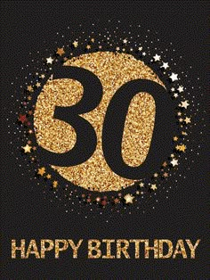 an image of a birthday card with the number 30 on it and stars in the background