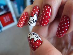 pow Too Cute, Makeup Nails, Pretty Nails, On Tumblr, Pop Art, Polka Dots