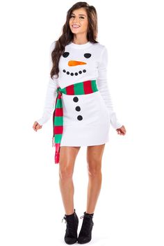 Snowman Scarf Women's Christmas Sweater Dress | Tipsy Elves Ugly Christmas Sweater Dress, Elves Christmas, Dress With Scarf, Snowman Dress, Snowman Scarf, Plus Size Sweater Dress, Red Christmas Sweater, Christmas Sweater Dress, Tipsy Elves