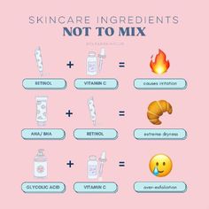 Don't mix these products. Maintain this for better result. Tea Health, Skin Facts, Skin Advice, Diy Kosmetik, Basic Skin Care Routine, Perfect Skin Care Routine, For Skin Care