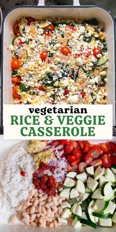 vegetarian rice and veggie casserole is an easy, healthy side dish