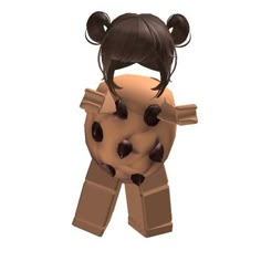 a girl with her head in the shape of a teddy bear's paw and ears sticking out