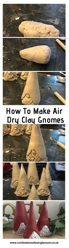 how to make air dry clay gnomes with instructions for making them out of clay