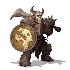 an image of a demon holding a shield