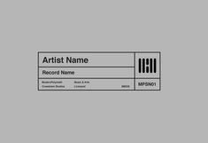 a business card with the words artist name on it