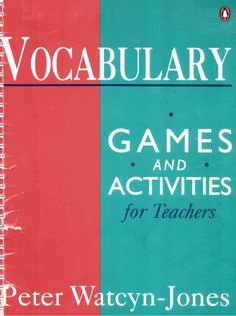 a book cover with the words,'vocabulary games and activities for teachers