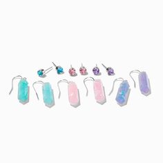 Glow in the Dark Mystical Gem Earrings Set - 6 Pack Fairycore Fashion, Gem Earrings, Fashionable Jewelry, The Glow, Global Brands, 6 Packs, Fish Hook, 6 Pack, Earrings Set