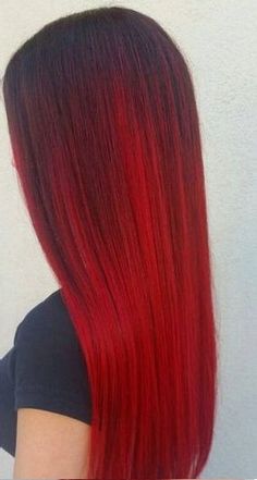 Red ombré Beautiful Red Hair Color, Hair Color Red Ombre, Wild Hair Color, Curly Color, Red Ombre Hair, Brown Ombre Hair, Beautiful Red Hair, Long Red Hair, Red Ombre