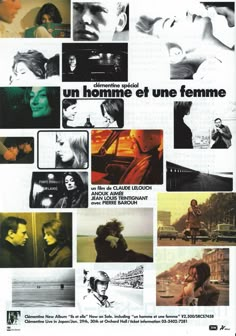 an advertisement for the film, un homma et une femme with images of people