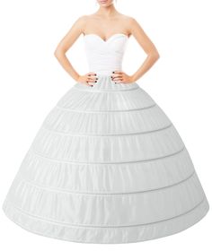 PRICES MAY VARY. ♥[6 HOOP CRINOLINE ADJUSTABLE WAIST]: The 6 hoop crinoline underskirt for women has adjustable drawstring design waist ,Velcro let 6 hoop crinoline not slip. 23.6-51.1 inches are suitable for various waist sizes.47.2 * 41.3 inches (width * height) provides a strong support for your dress, even the edges and corners of the dress will not wrinkle. The 6-hoop underskirt weighs 0.6kg, very lightweight, reduce your burden. Even wearing a beautiful dress, you can easily spin and run. Cinderella Quinceanera Dresses, Hoop Petticoat, Clothing Displays, Hoop Skirt, Model Outfits, Evening Dresses For Weddings, Under Dress, Quinceanera Dresses, Dance Dresses