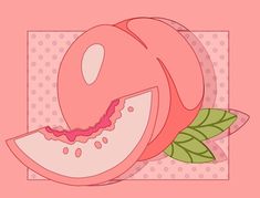 Cute peachy peach design Peach Anime Aesthetic, Pink Peach Aesthetic, Peach Color Background, Food Pop Art, 90s Pop Art, Kawaii Peach, Peach Drawing, Peach Illustration, Peach Design