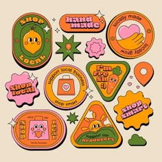 the stickers are all different colors and shapes, but there is no image on them