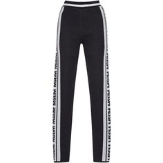 Jacquard Leggings, Black Jeans Pants, Jacquard Pants, Waistband Pants, Rihanna Style, Pants High Waisted, Elastic Waistband Pants, Knit Logo