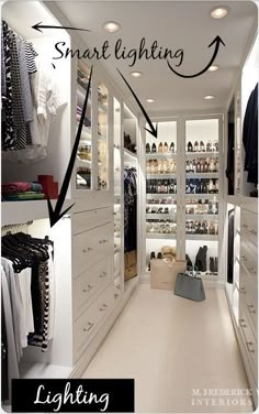 an image of a walk in closet with lots of clothes