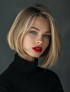 Dark Blonde Bob With Bangs, Blonde Bob Fine Hair, Blonde Bob Highlights, Short Hair With Blonde, Short Blonde Bob Hairstyles, Bob Blonde Hair, Short Bob Blonde, Blond Short Hair