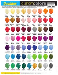 the color chart for balloons with different colors