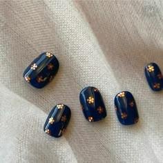 Blue Gold Nails, Boho Nails, Nail Designs Tutorial, Nail Pops, Simple Gel Nails, Nail Art Wedding, Gem Nails, Design Course