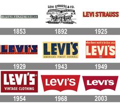 the evolution of levi's clothing logos from 1932 to 1933, including levi's and levi's