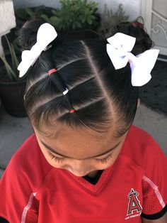 Pig Tails With Bows, Hairstyles With Bows For Kids, Pig Tails Hairstyles Kids, Pig Tail Hairstyles Kids, Hair Styles For Toddlers, Pig Tails Hairstyles, Babygirl Hairstyle, Toddler Hair Dos