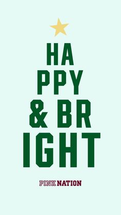 a christmas tree with the words ha py and brght on it in green