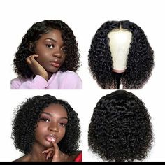 Short Bob 4x4 Lace Closure Wigs Brazilian Curly Wave Lace Front Wigs Human Hair Curly Bob Wigs 150% Density Pre Plucked With Bady Hair Hair Color:Natural Color Hair ,Middle Part Lace Color:Medium Brown Lace. 4”X 4” Lace Closure Swiss Lace Weight: About 120g-150g Per Piece Length: 10 Inch (Please Stretch To Measure The Hair Length) Cap Size: Average Size(22.5inch) Soft, Tangle Free, No Shedding To Minimal Shedding, No Smell, Can Be Dyed And Permed,Curled, Straightened /Style 10inch Bob, Hair Middle Part, Lace Closure Hairstyles, Wavy Hair Extensions, Bun Hair Piece, Hair Extension Clips, Closure Wigs, Curly Bob Wigs, Bob Lace Front Wigs