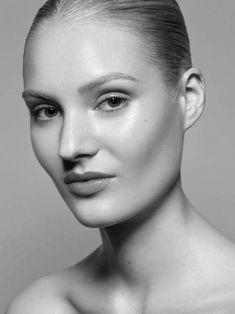 black and white photo of a woman's face