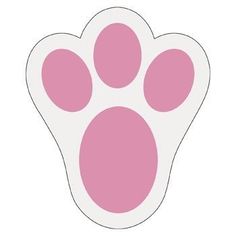 a pink paw sticker on a white background with an animal's foot in the center