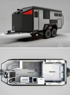 the interior and exterior of an rv that is designed to look like it has been built into