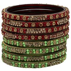 Smart Buys! Sukriti Handcrafted Glossy Zircon Crystal Glass Bangles Combo for Women – Set of 8 starting from ₹340.00 See more. 🤓 Maroon Color, Light Green