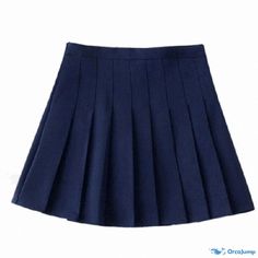 Orcajump - High-quality Pleated Skirt with Zipper Closure and Button Detail - Ideal Uniform Skirt or Short Skirt Blue Skirt Outfits, Navy Blue Uniform, Mini Skirt Blue, Uniform Skirt, Blue Uniform, Blue Pleated Skirt, Womens Pleated Skirt, School Skirt, Skirt With Zipper