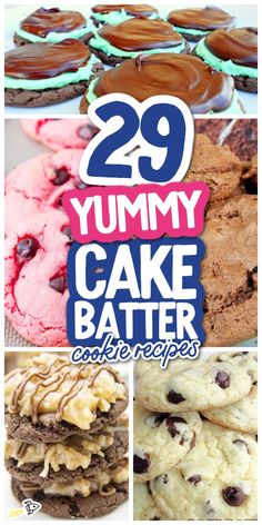 the top 20 yummy cake batter cookies and desserts are in this collage