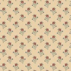 an old fashioned wallpaper with red and blue flowers