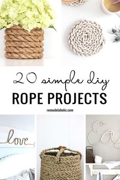 some crafts that include rope, flowers and other things to make it look like they have been