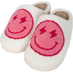 Ready to feel the ultimate coziness in these Sherpa slippers? With a rubber bottom, these are great for cruising around the house when your piggies need some extra warmth. Product Details: Hand wash warm; hang to dry S/M fits sizes 6-7, M/L fits sizes 8-9, L/XL fits sizes 10-11 Smiley Slippers, Julien Tanti, Fluffy Cushions, Blue Slippers, White Lightning, Yellow Smiley Face, Comfy Slippers, Cute Slippers, Fuzzy Slippers